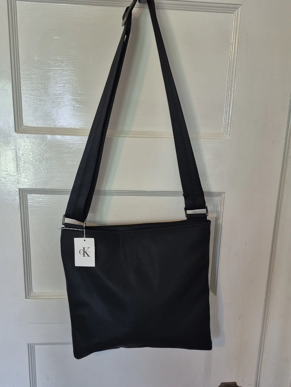 Calvin Klein Black Nylon Messenger Shoulder Bag